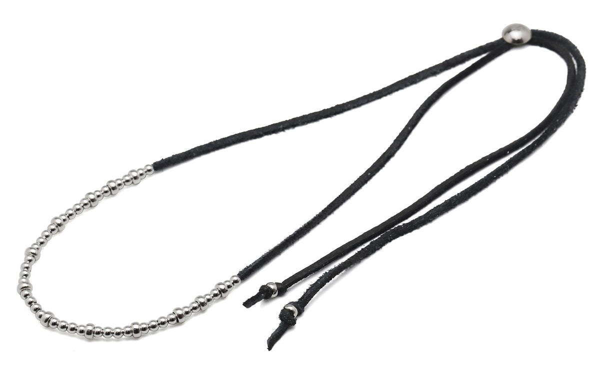 HALF BEADS DEERSKIN NECKLACE