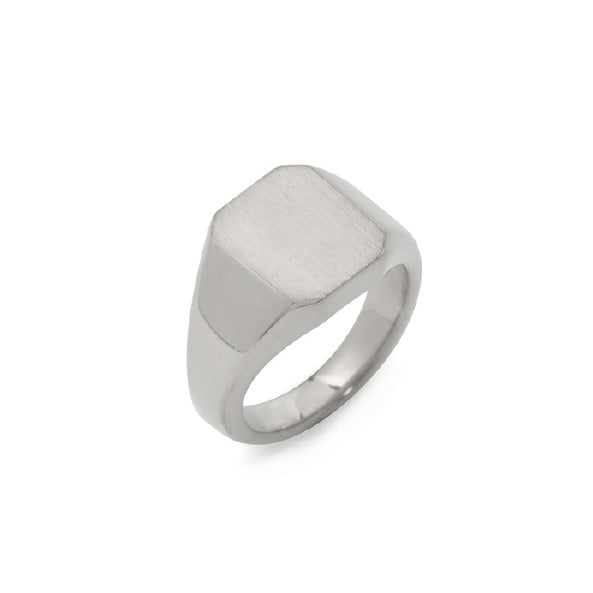OCTAGON STAMP RING (HAIR LINE)