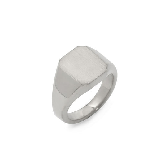 OCTAGON STAMP RING (HAIR LINE)