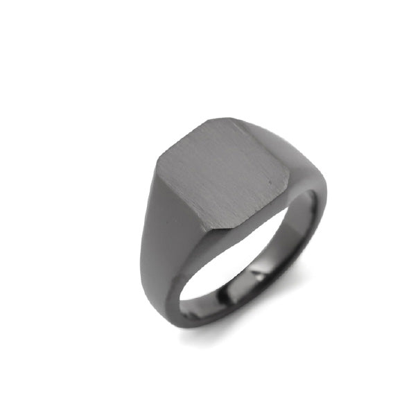 OCTAGON STAMP RING (HAIR LINE)