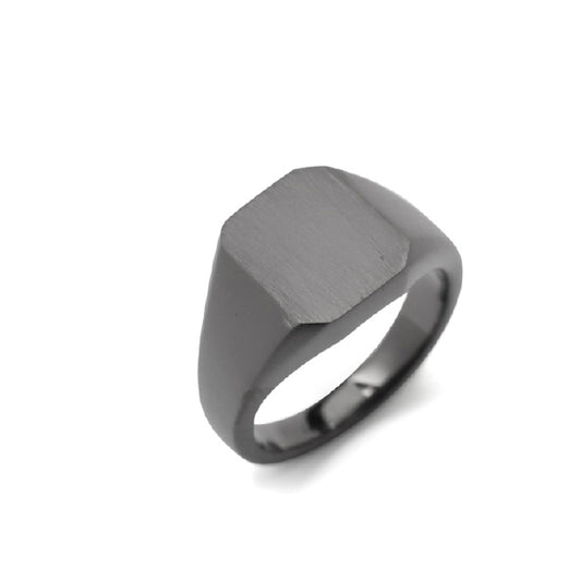 OCTAGON STAMP RING (HAIR LINE)